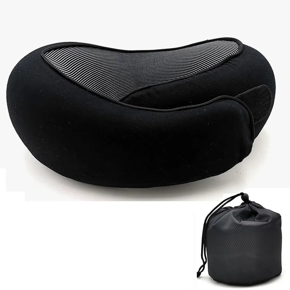 Travel Neck Pillow Memory Foam U-Shaped Pillow Snail Style Travel Neck Support Portable Adjustable Soft Noon Break Sleep Pillows